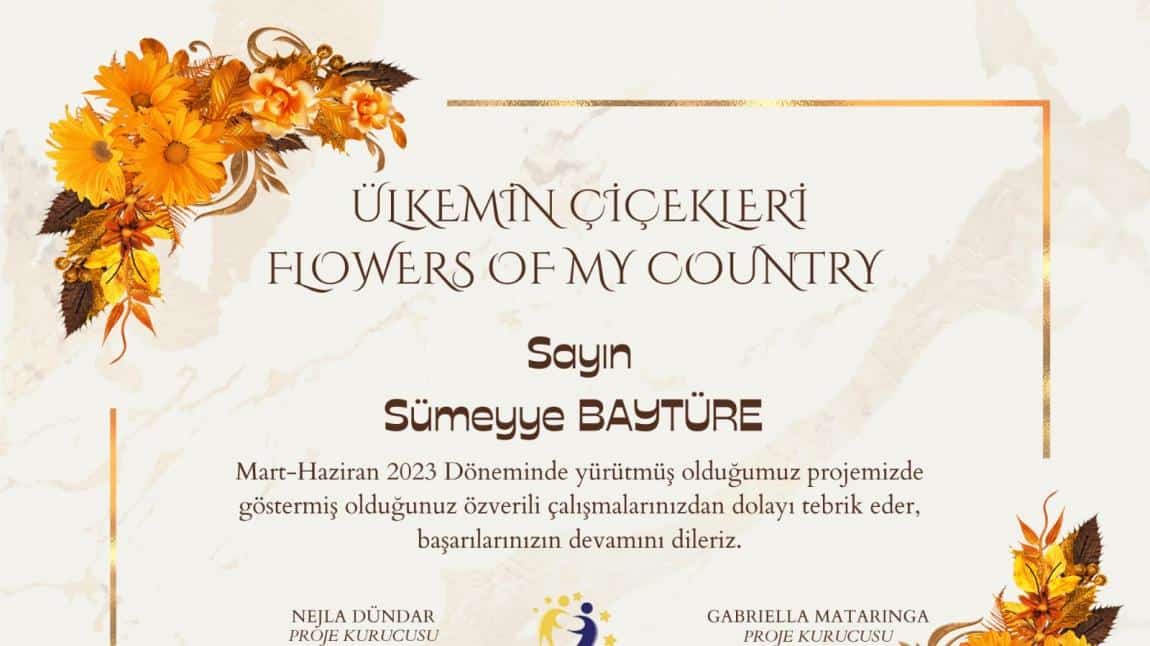 Ülkemin Çiçekleri- Flowers Of My Country